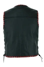 black-leather-vest-with-red-braided-trim-and-buckle-closures-back-view