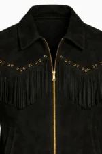black-suede-western-jacket-with-gold-zip-and-studded-fringe-yoke