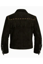 black-suede-western-jacket-with-gold-zip-and-studded-fringe-yoke-back-view