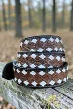 brown-inlay-western-leather-belt-with-geometric-pattern-and-engraved-buckle-detailed-view