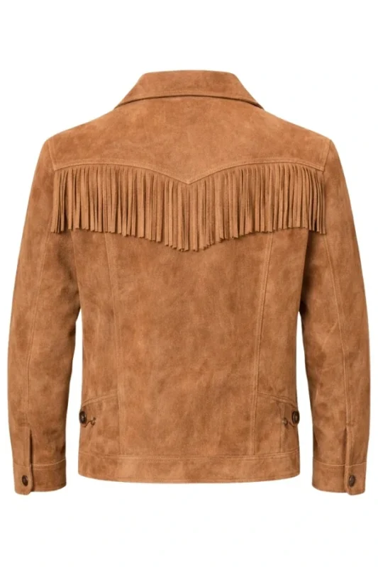 classic-tan-suede-western-jacket-with-button-closure-and-fringe-pocket-detail-back-view