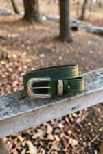 dark-green-western-leather-belt-with-textured-finish-and-engraved-buckle