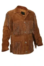 heritage-brown-suede-jacket-with-layered-fringe-panels-and-button-closure