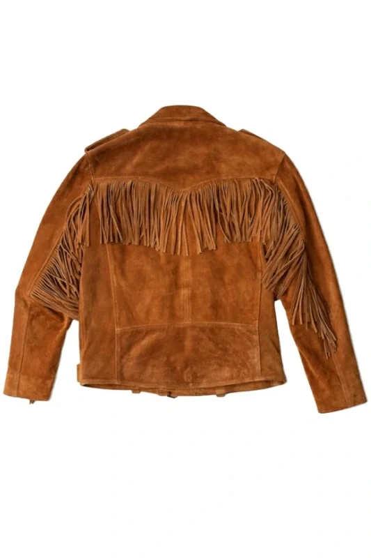 rust-suede-moto-jacket-with-fringe-yoke-asym-zip-and-belted-waist-back-view