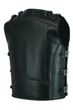 studded-harness-style-black-leather-vest-with-buckle-shoulders-back-view