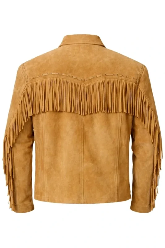 tan-suede-fringe-western-jacket-with-zip-closure-and-chevron-yoke-back-view
