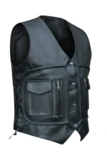utility-style-black-leather-vest-with-zip-and-snap-pockets