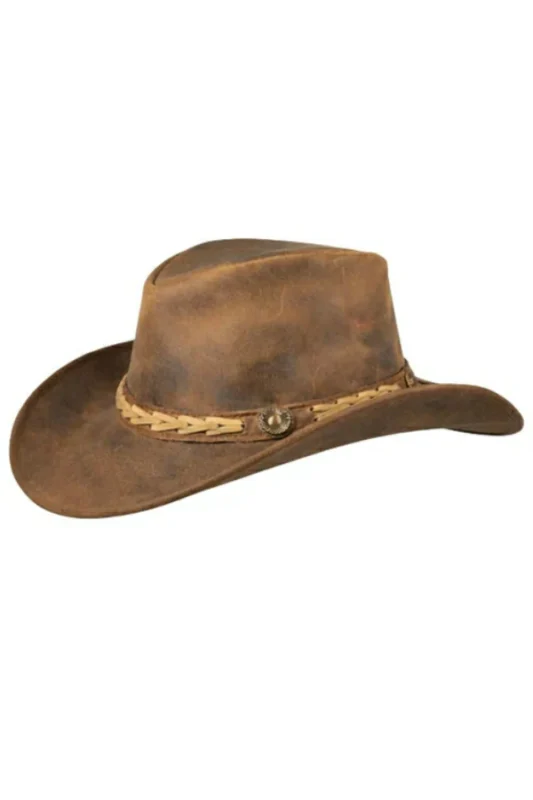 vintage-brown-leather-cowboy-hat-with-braided-band-and-rustic-finish