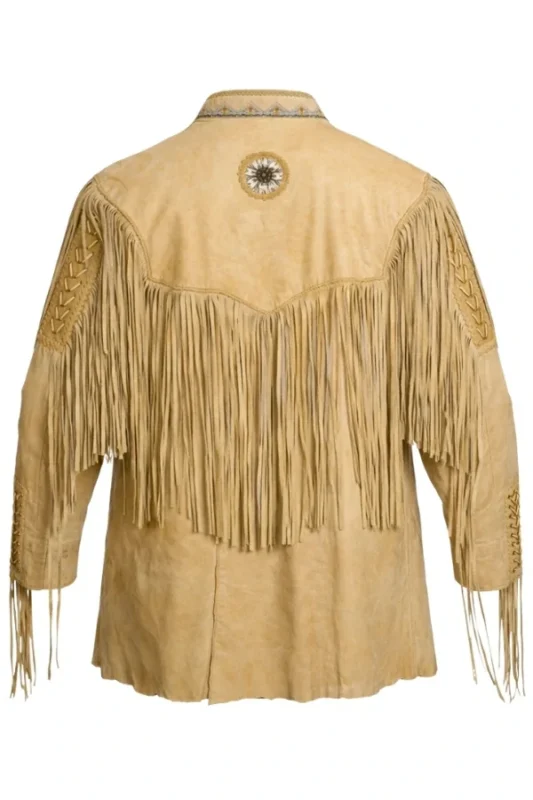 vintage-sand-suede-western-jacket-with-lace-up-front-and-fringe-sleeves-back-view
