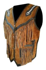 western-brown-suede-leather-vest-with-fringe-and-contrast-trim