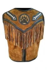 western-brown-suede-leather-vest-with-fringe-and-contrast-trim-back-view
