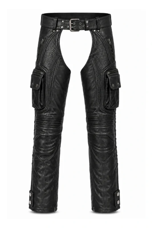 AdventureVent Commander Unisex Leather Motorcycle Chaps