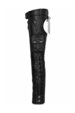 AdventureVent Commander Unisex Leather Motorcycle Chaps Side View