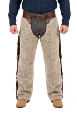Alpine Cream Woolies Chaps with Leather Fringe