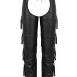 Black Hawk Fringe Leather Motorcycle Chaps