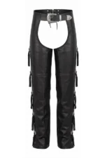 Black Hawk Fringe Leather Motorcycle Chaps