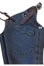 Black Heritage Leather Shotgun Chaps Pocket View
