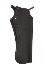 Black Heritage Leather Shotgun Chaps Side View
