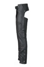 Black Ironhide Leather Motorcycle Chaps Side View