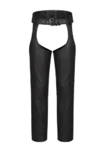 Black Irontrail Leather Motorcycle Chaps