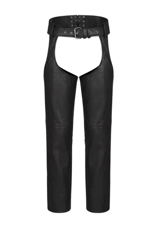 Black Irontrail Leather Motorcycle Chaps