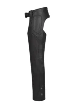 Black Irontrail Leather Motorcycle Chaps Side View