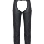Black Leather Motorcycle Chaps