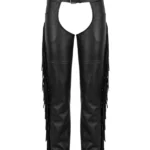 Black Rider Fringe Leather Motorcycle Chaps