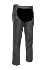 Black Roadwarden Leather Motorcycle Chaps