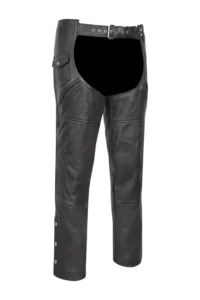Black Roadwarden Leather Motorcycle Chaps
