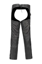 Black Roadwarden Leather Motorcycle Chaps Back View