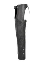 Black Roadwarden Leather Motorcycle Chaps Side View