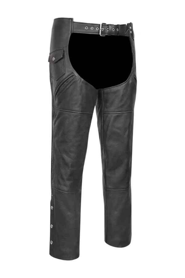 black-roadwarden-leather-motorcycle-chaps Black Roadwarden Leather Motorcycle Chaps