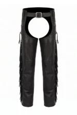 Black Stallion Fringe Leather Motorcycle Chaps