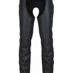 black winter leather chaps
