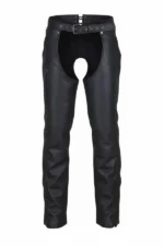 black winter leather chaps