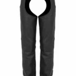 black winter leather motorcycle chaps