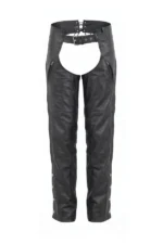 Blackout Edge Women's Black Leather Motorcycle Chaps