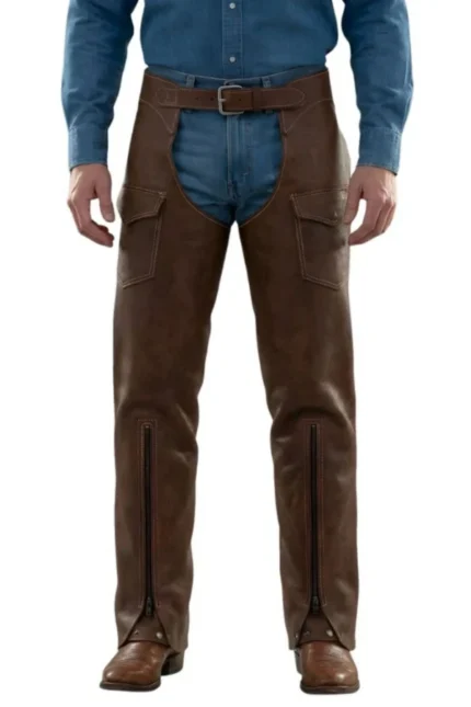 Brown Trailblazer Leather Motorcycle Chaps
