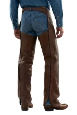 Brown Trailblazer Leather Motorcycle Chaps Back View
