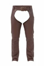 brown winter leather chaps