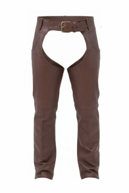 brown winter leather chaps