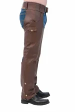 brown winter leather chaps pockets