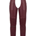 Burgundy Explorer Big & Tall Leather Motorcycle Chaps