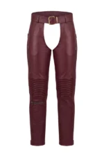 Burgundy Explorer Big & Tall Leather Motorcycle Chaps
