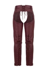 Burgundy Explorer Big & Tall Leather Motorcycle Chaps Back View