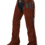 Canyon Brown Suede Western Show Chaps with Tooled Yoke