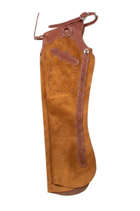 Canyon Gold Shotgun Chaps with Brown Leather Accents