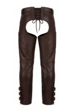 Canyon Guard Big & Tall Touring Leather Motorcycle Chaps Back View