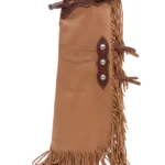 Canyon Heritage Leather Chink Chaps with Basketweave Yoke and Long Fringe